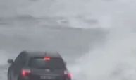 Rize'de deniz taştı, mini tsunami oldu