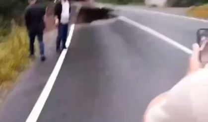 Yol kağıt gibi parçalanıp çöktü