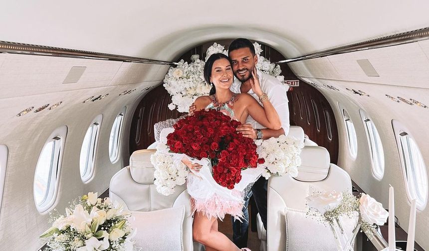 Fenomen Dilan Polat'a eşi evlilik yıldönümde uçak kiraladı