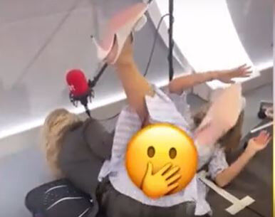 Amanda Holden canlı yayında düştü