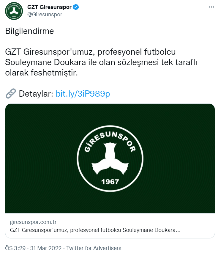Giresunspor açıklama