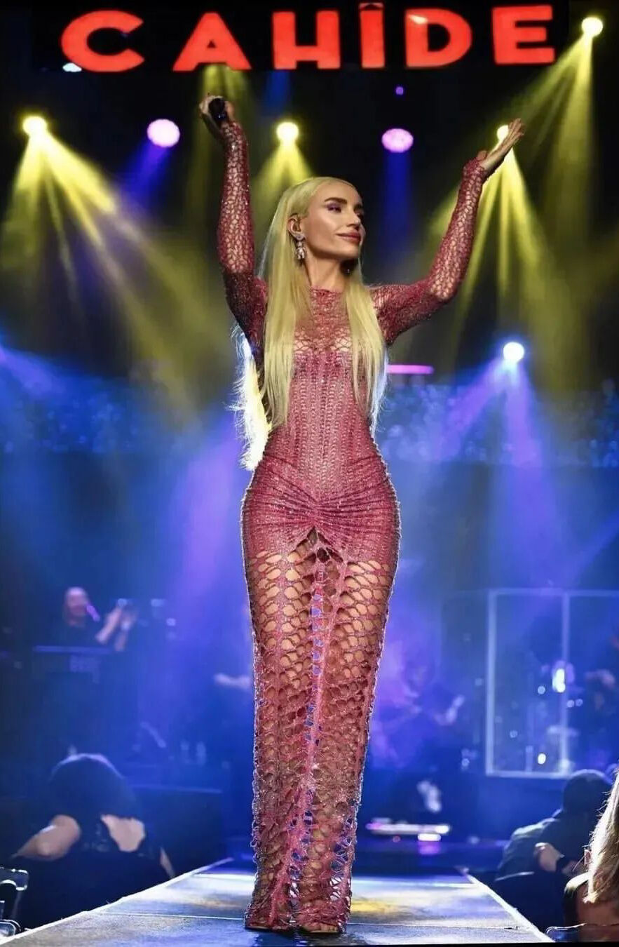 Gülşen Cahide Fileli Elbise 1