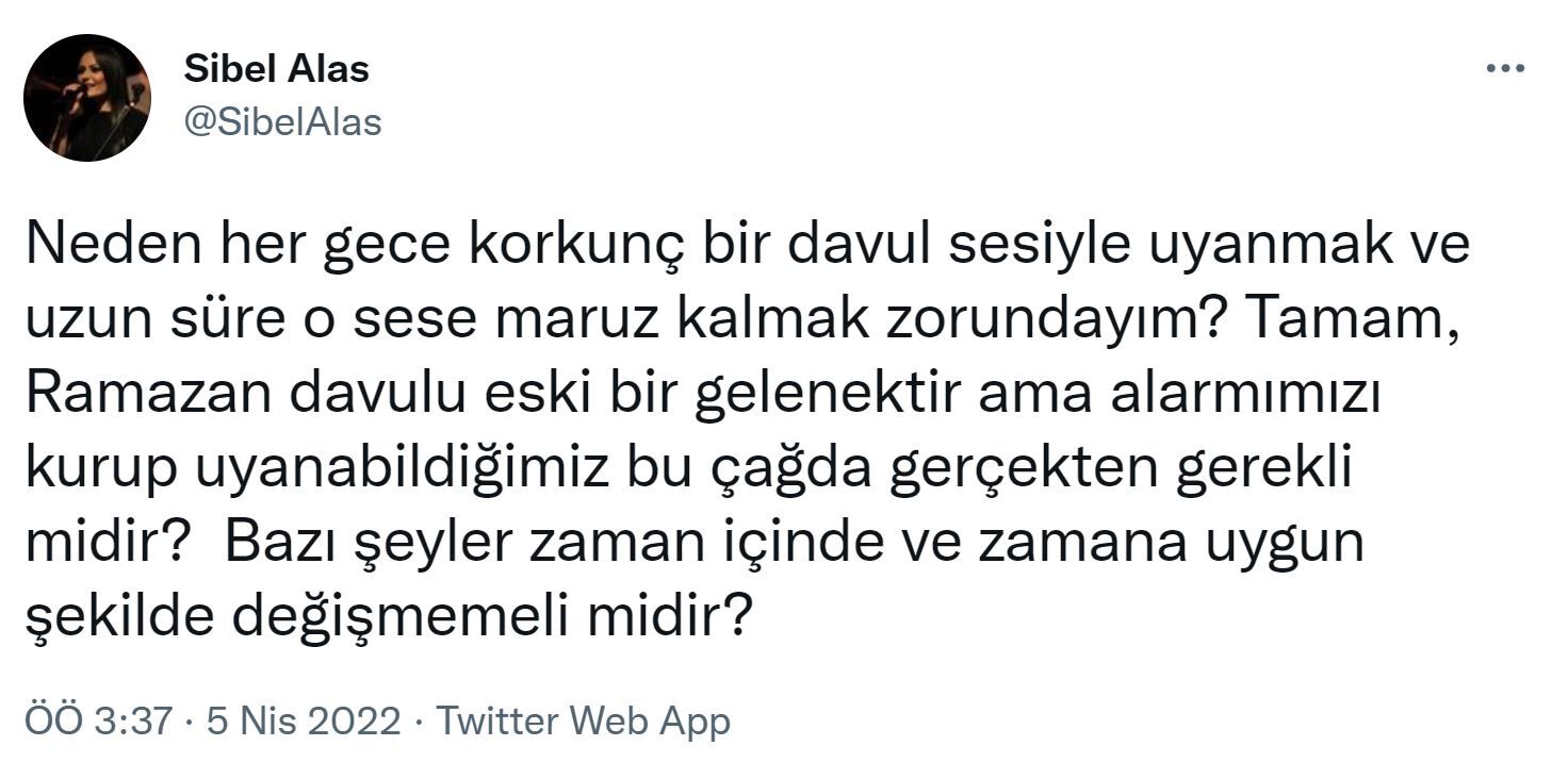 sibel alaş ramazan tweeti