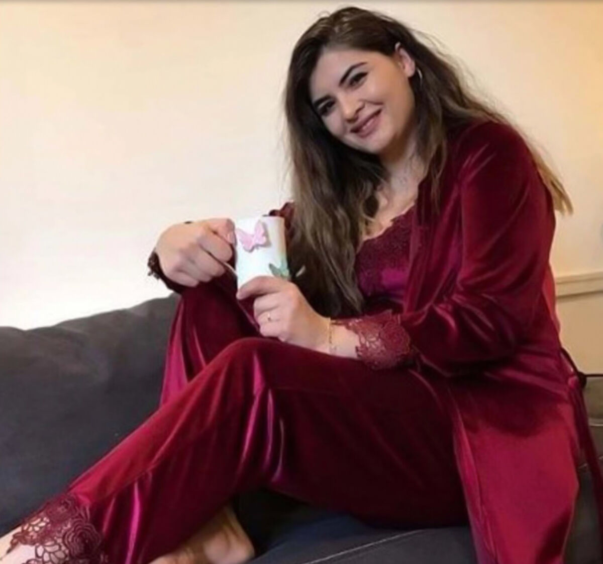 hanife gürdal bordo elbise