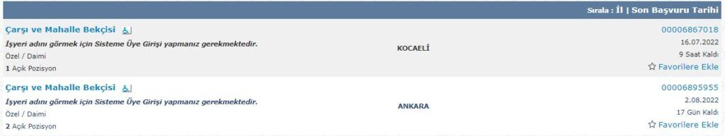 bekçi ilanı