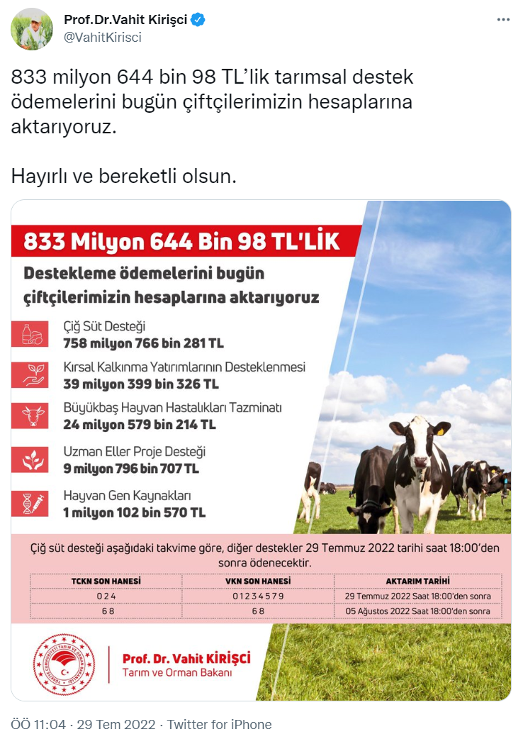 Vahit Kirişçi Tweet