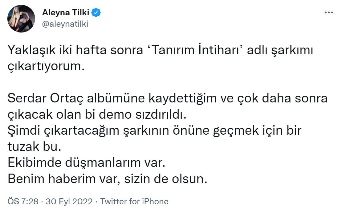 aleyna tilki tweet