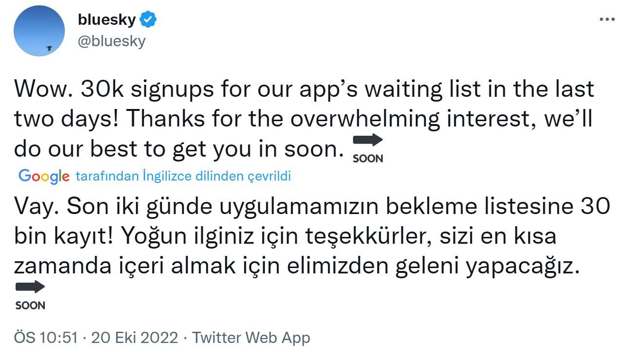 Bluesky Social Tweet