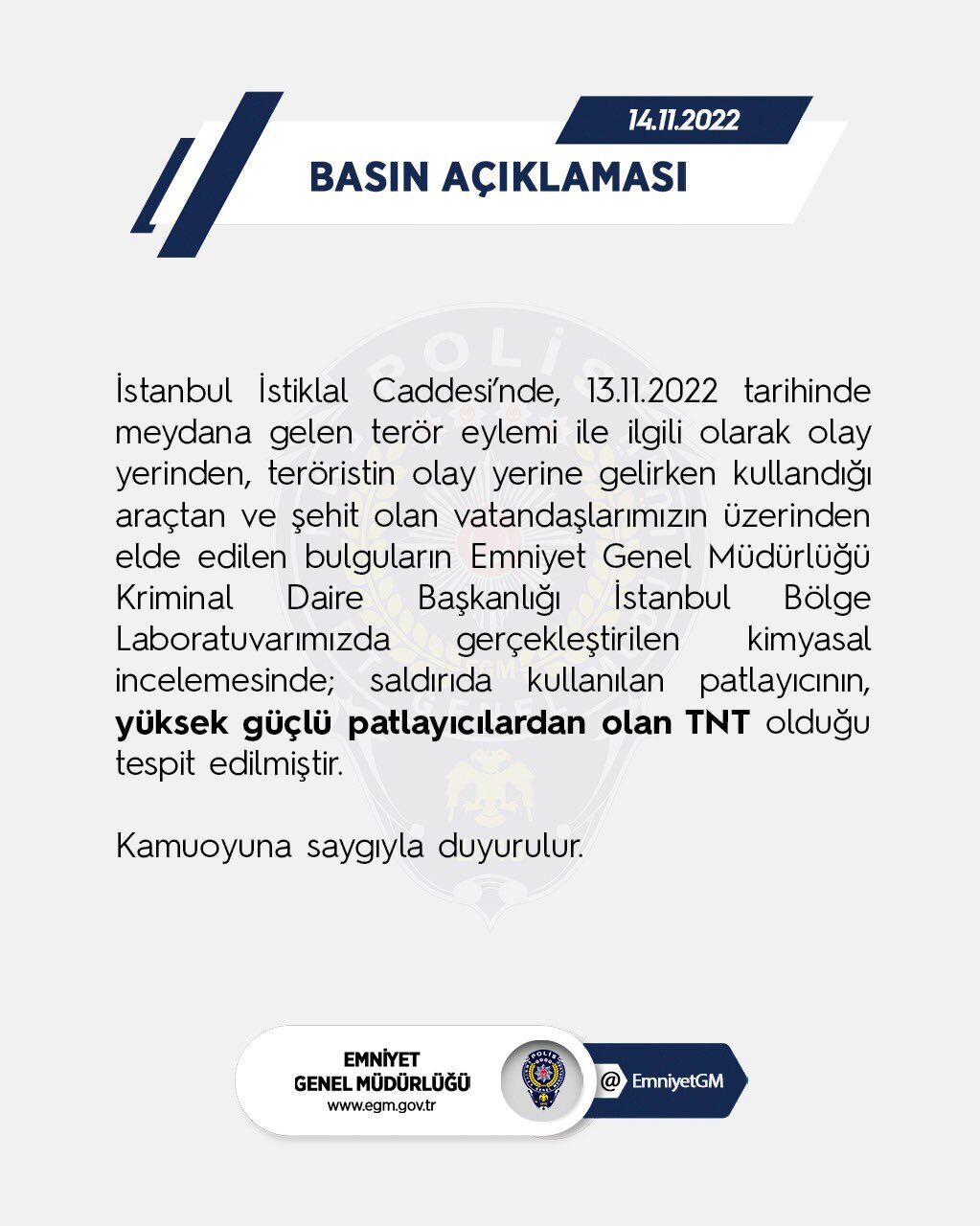 egm açıklama istiklal patlayıcı tnt