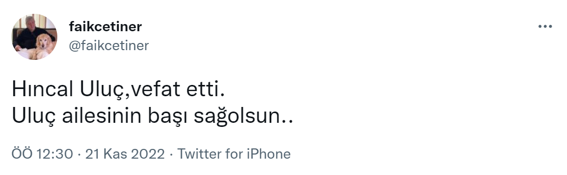 faik çetiner hıncal uluç tweet
