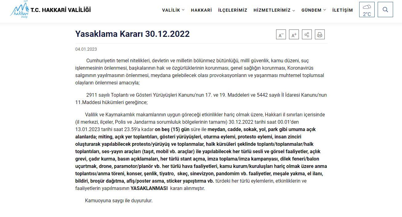 hakkari valiliği