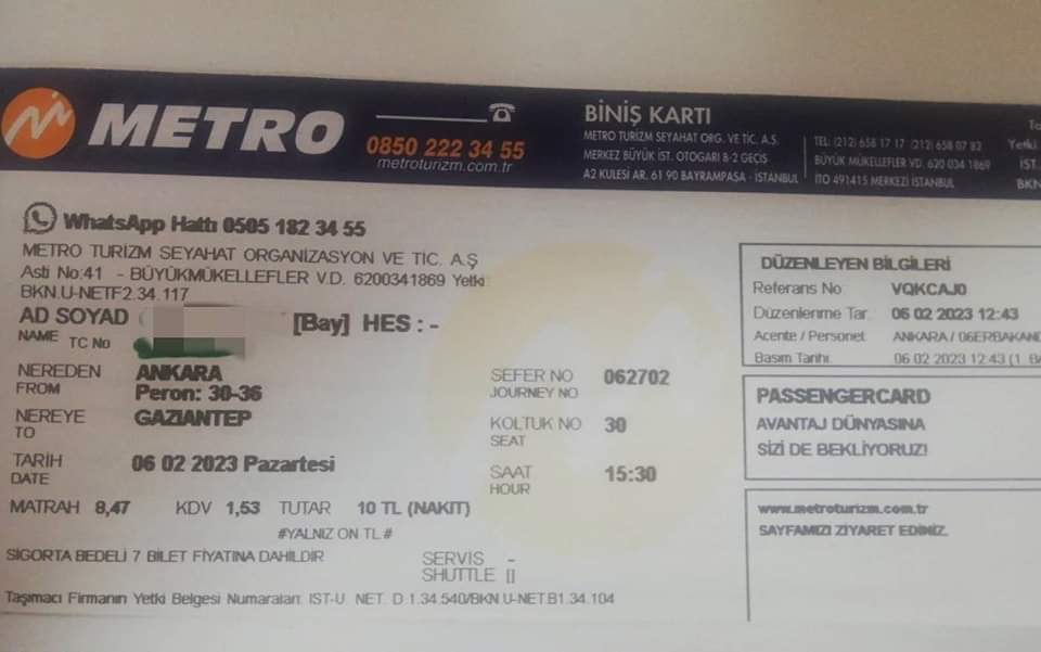 Metro Turizm Bilet
