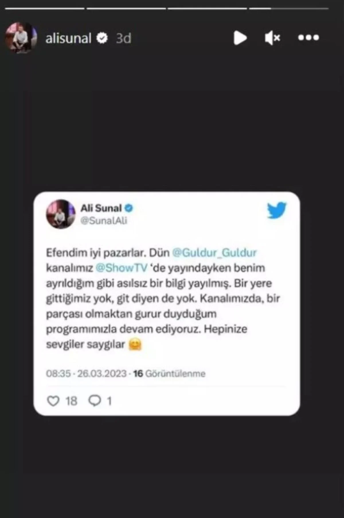 ali sunal güldür güldür açıklaması