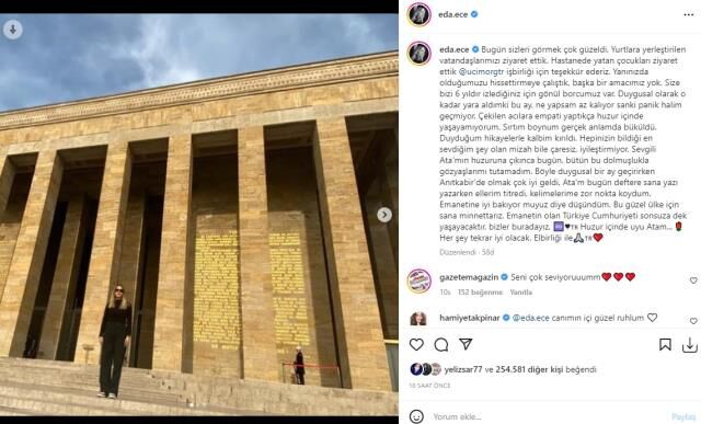 eda ece anıtkabir sosyal medya paylaşım