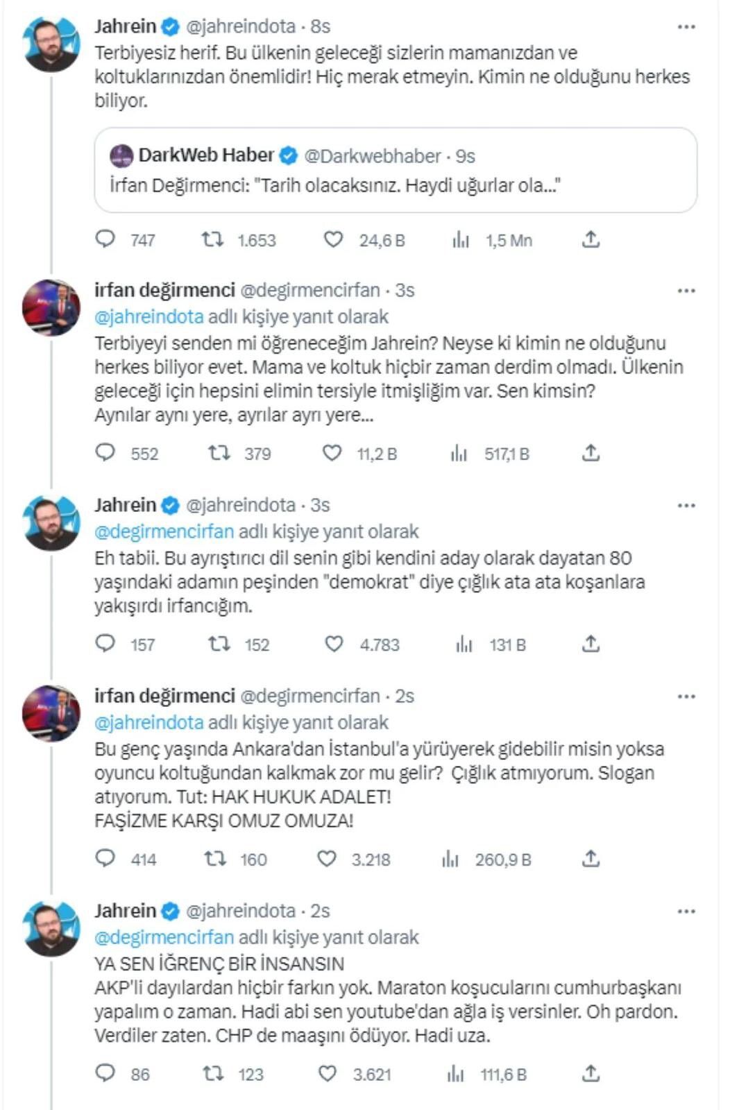 jahrein irfan değirmenci tartışması