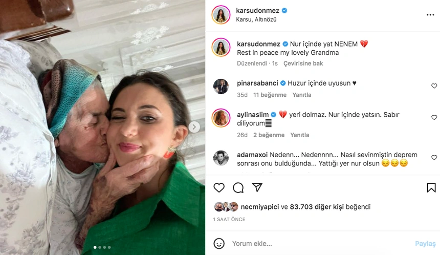 karsu nenesini kaybetti