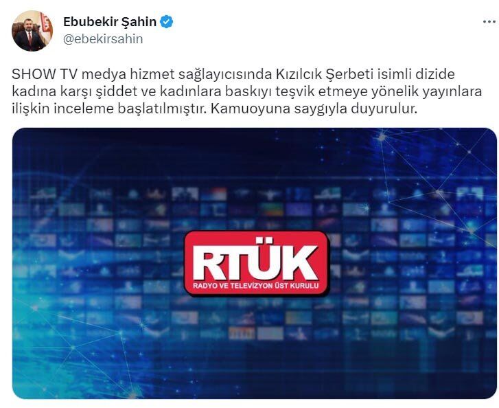 rtük başkanı kızılcık şerbeti hakkında