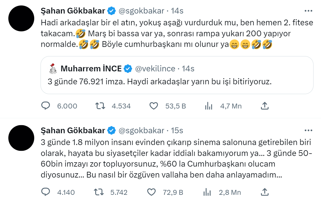 Şahan Gökbakar Tweeti