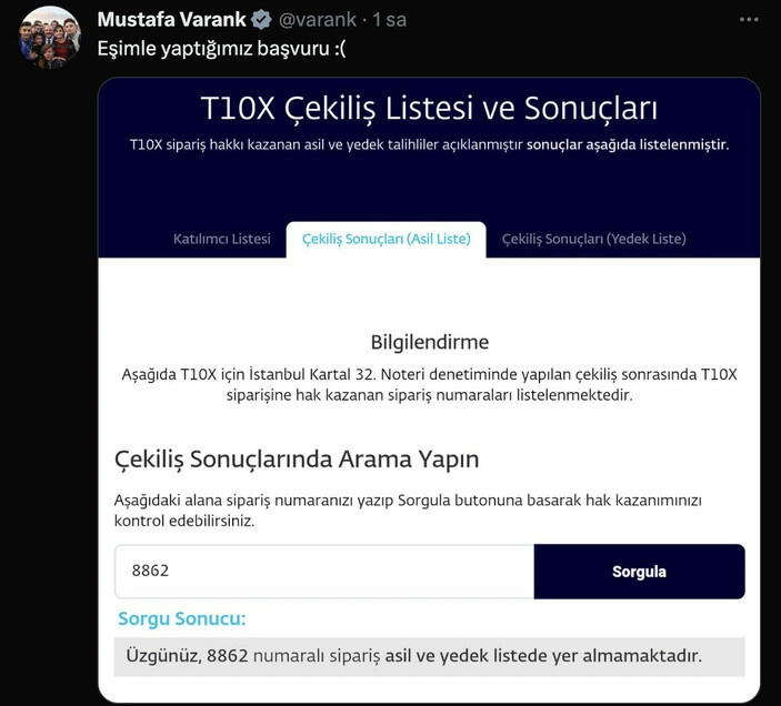 tog çekiliş banan varank