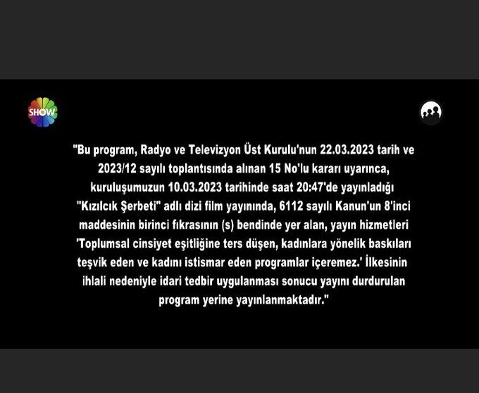 show tv yayın durdurma