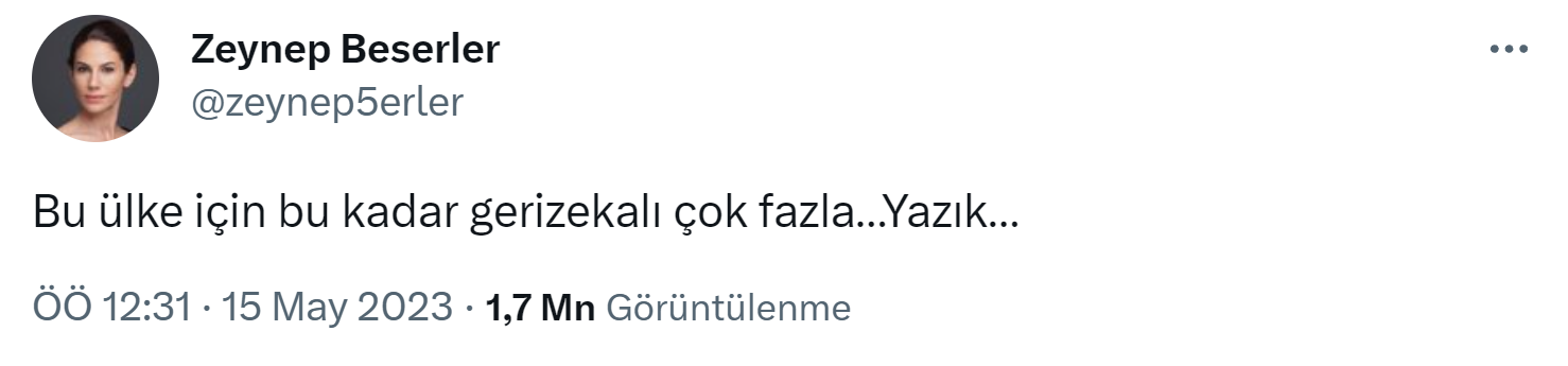 Zeynep Beşerler Tweet