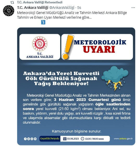 ankara valiliği uyarı