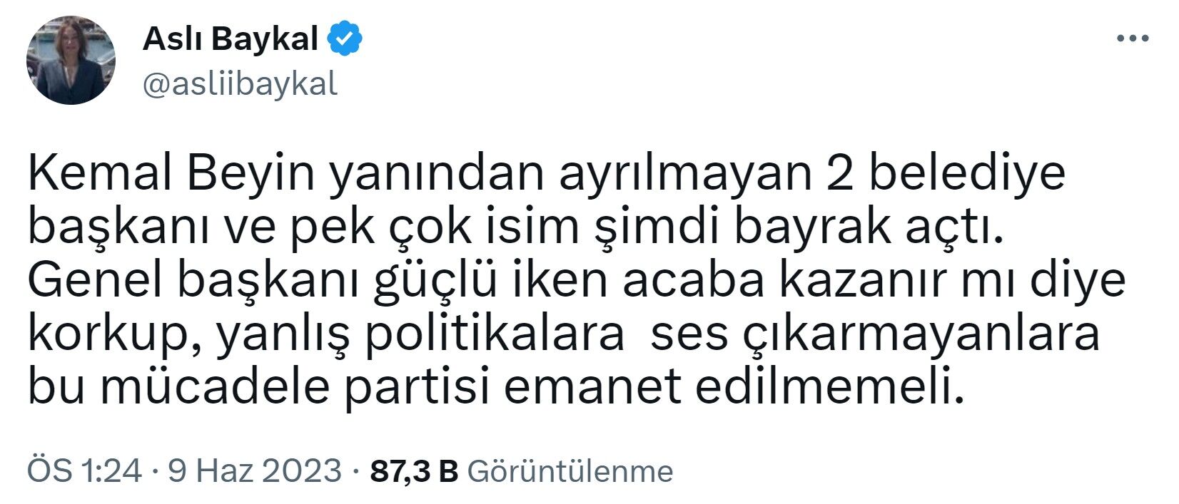 Aslı Baykal Tweet