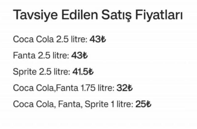 2.5 Litre Kola Fiyat