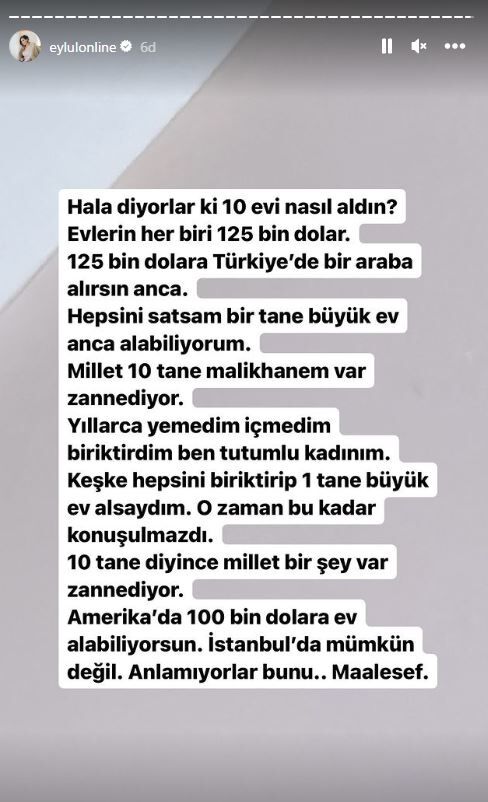 Eylül Öztürk ev açıklaması 