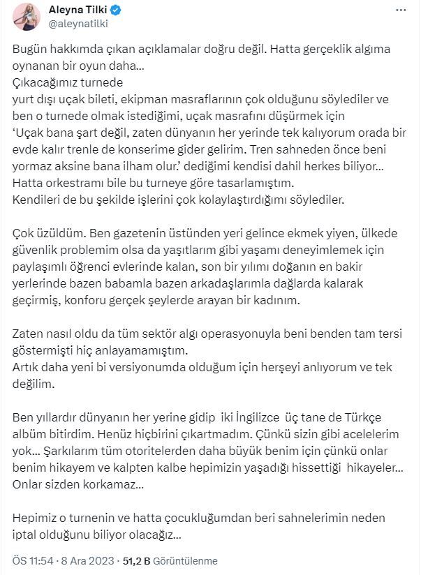 Aleyna Tilki Açıklama