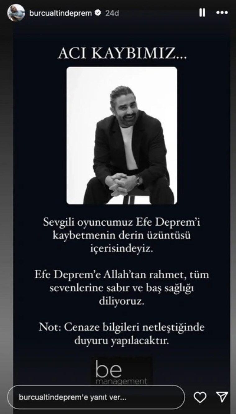 Efe Deprem Vefat Haberi