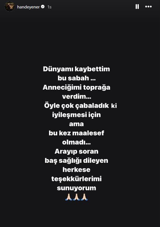 Hande Yener Instagram Paylaşımı