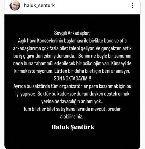 Haluk Şentürk Açıklama