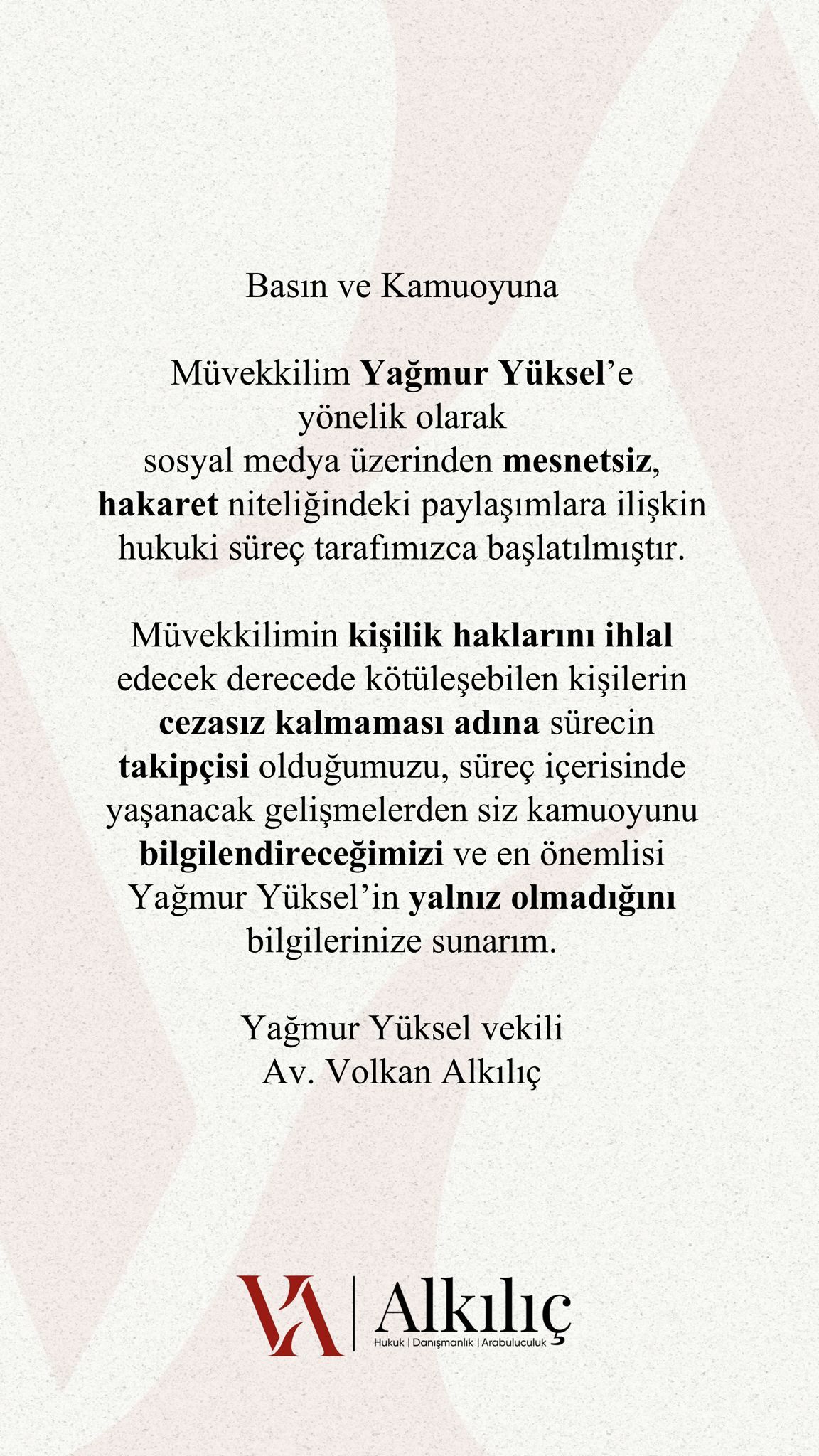 Yağmur Yüksel Basın Açıklaması