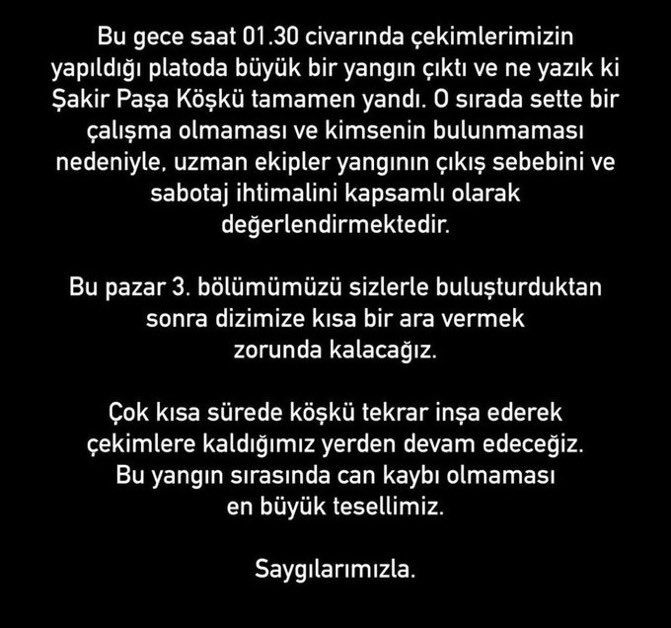 Şakir Paşa Konağı Yangın Açıklaması