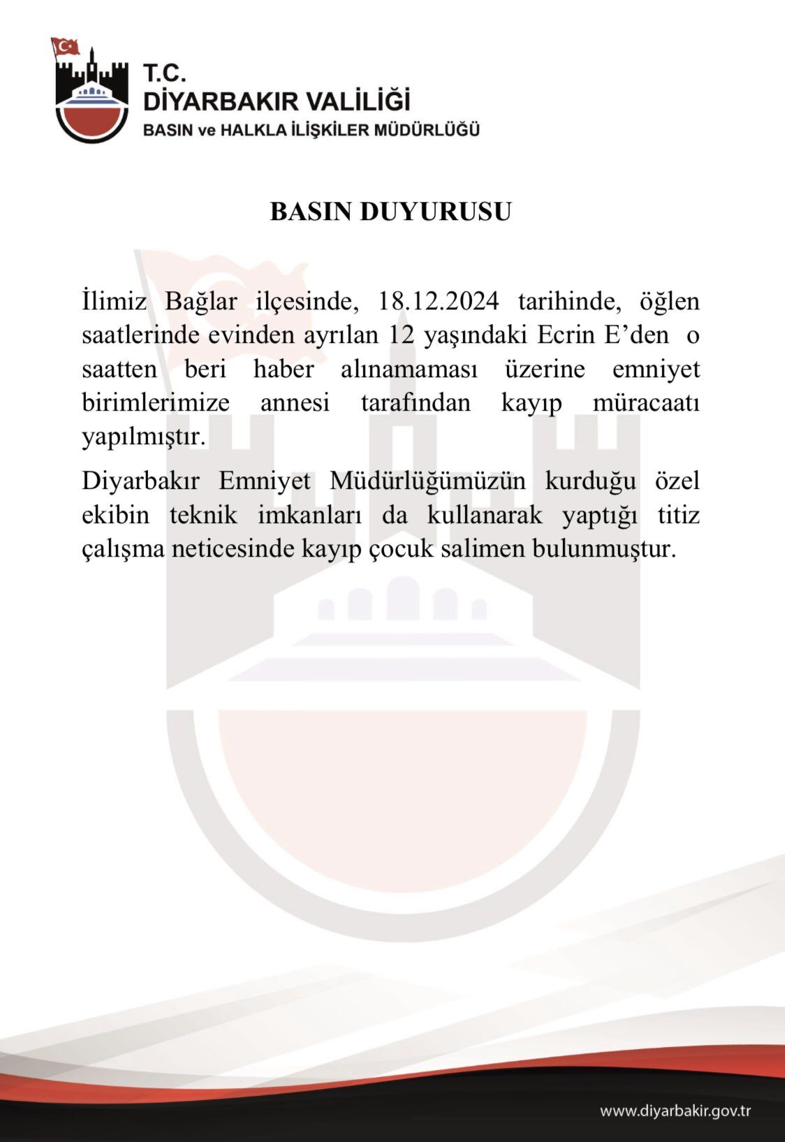 Valilik Açıklaması