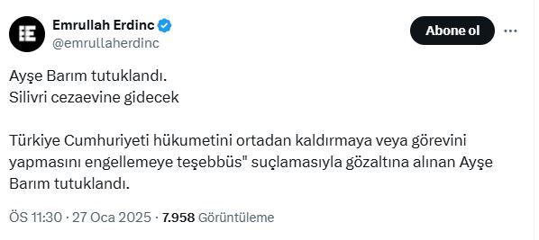 Ayşe Barım Tutuklandı