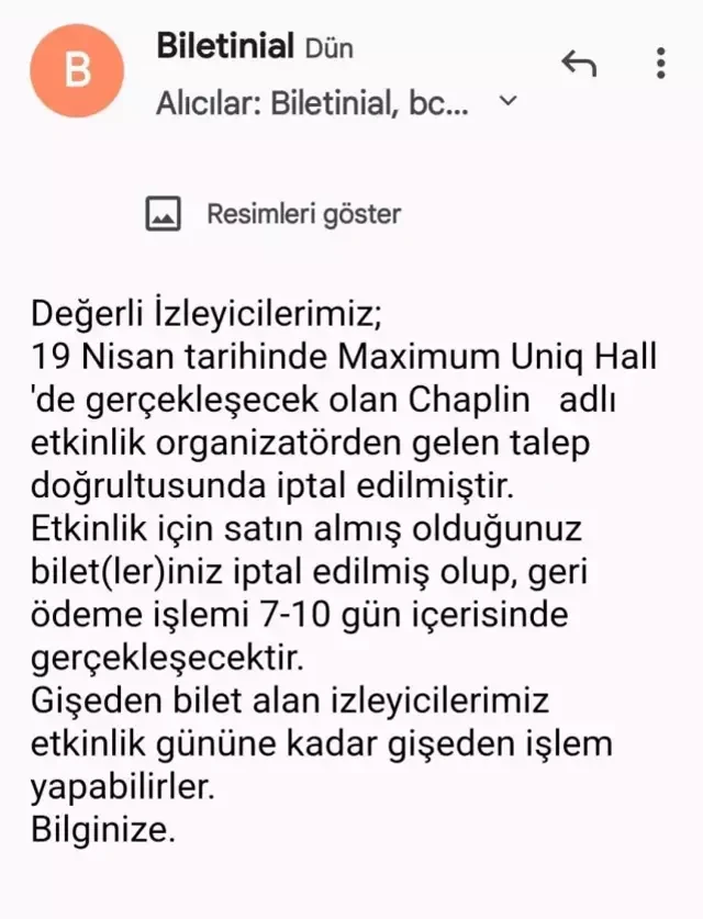 Iptal Mesajı