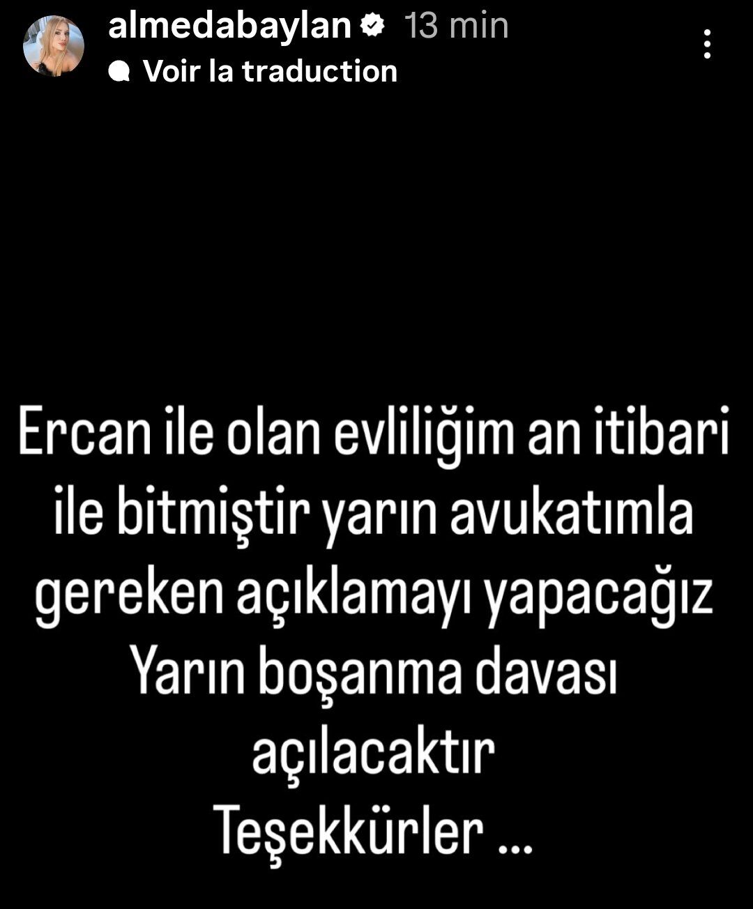 Almeda Ve Eşinin Boşanma Açıklaması (2)