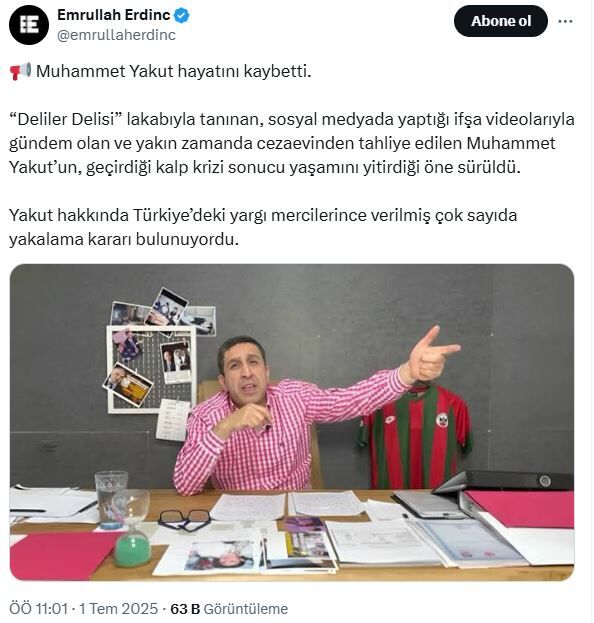 Emrullah Erdinç Açıklama