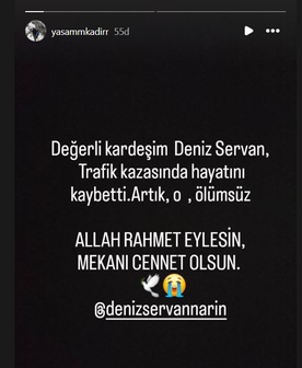 Deniz Servan Narin Vefat Paylaşımı