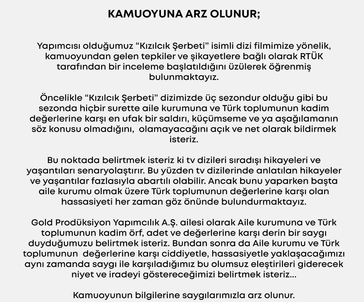 Gold Yapım Açıklama